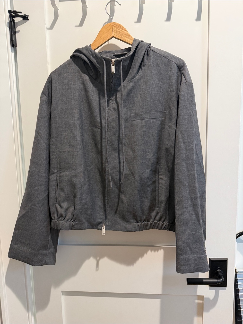 COS Charcoal Hooded Zip-Up Jacket